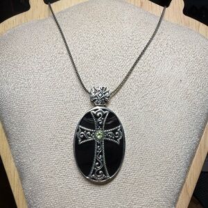Samuel B Sterling Silver Reversible Cross Pendant Necklace